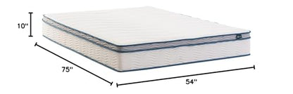 10 Inch Full Size Hybrid Spring Mattress in a Box, Medium Firm Bed with Durable Support, Fiberglass-Free, Certified Safe Foams & Fabric