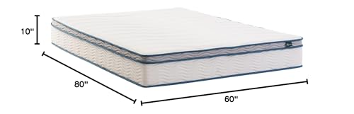 ZINUS 10 Inch Spring Sensation Hybrid Mattress [New Version], Queen, Fiberglass Free, Medium Firmness, Durable Support, Certified Safe Foams & Fabric, Mattress in A Box