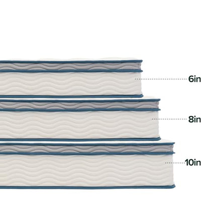 ZINUS 10 Inch Spring Sensation Hybrid Mattress [New Version], Queen, Fiberglass Free, Medium Firmness, Durable Support, Certified Safe Foams & Fabric, Mattress in A Box