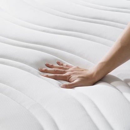 10 Inch Full Size Hybrid Spring Mattress in a Box, Medium Firm Bed with Durable Support, Fiberglass-Free, Certified Safe Foams & Fabric