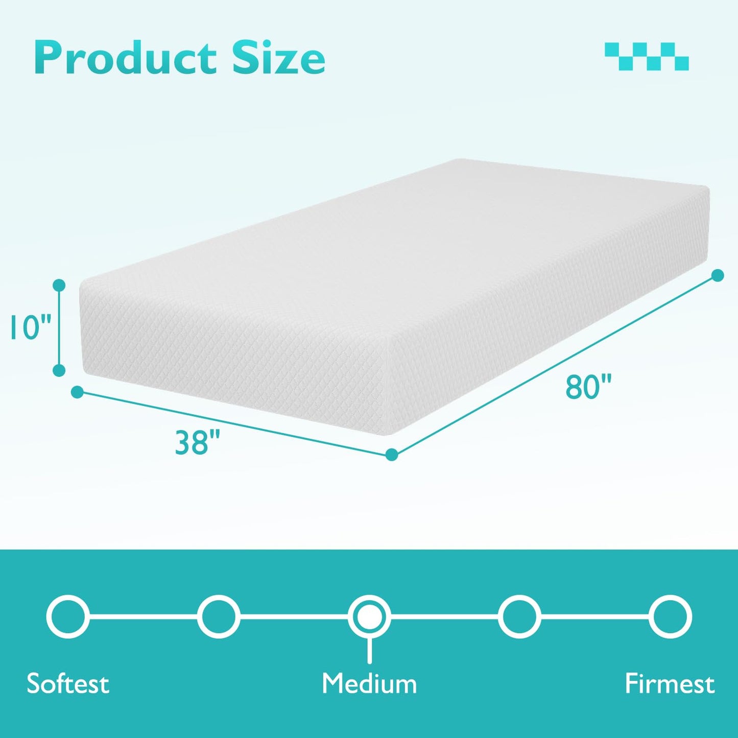 10 Inch King Mattress | Medium Firm Gel Memory Foam | White Bed in a Box | Cooling, Pressure Relief, Washable Cover