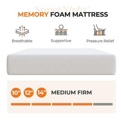 12 Inch Full Size Memory Foam Mattress in a Box, Medium Firm Bed for Comfort & Pressure Relief, CertiPUR-US Certified