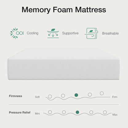 10 Inch Queen Size Gel Memory Foam Mattress in a Box, Cooling Bed for Pressure Relief & Comfort Sleep, CertiPUR-US Certified
