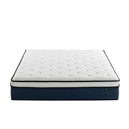 10 Inch King Size Hybrid Mattress in a Box, Medium Plush Bed with Comfort Support & Motion Isolation, Fiberglass-Free, Certified Safe Foams & Fabric