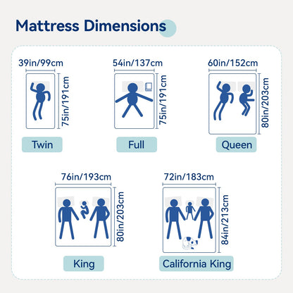 12 Inch California King Memory Foam Mattress | Medium Firm | White/Grey