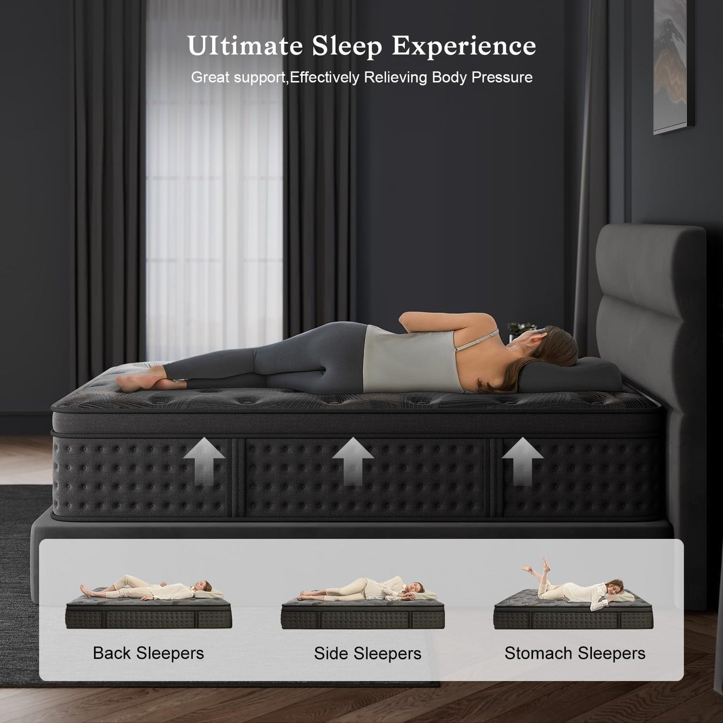 10 Inch Queen Hybrid Mattress | Memory Foam with Pocket Springs | Gel Foam for Back Support | Fiberglass Free, 100 Night Trial