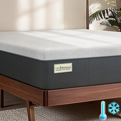 10 Inch Queen Size Cooling Gel Memory Foam Mattress in a Box, Medium Firm Bed for Pressure Relief & Motion Isolation, CertiPUR-US Certified, Made in USA