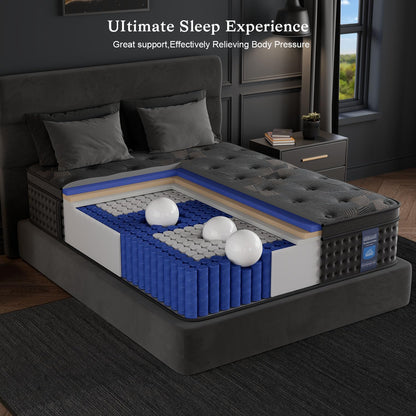 10 Inch Queen Hybrid Mattress | Memory Foam with Pocket Springs | Gel Foam for Back Support | Fiberglass Free, 100 Night Trial