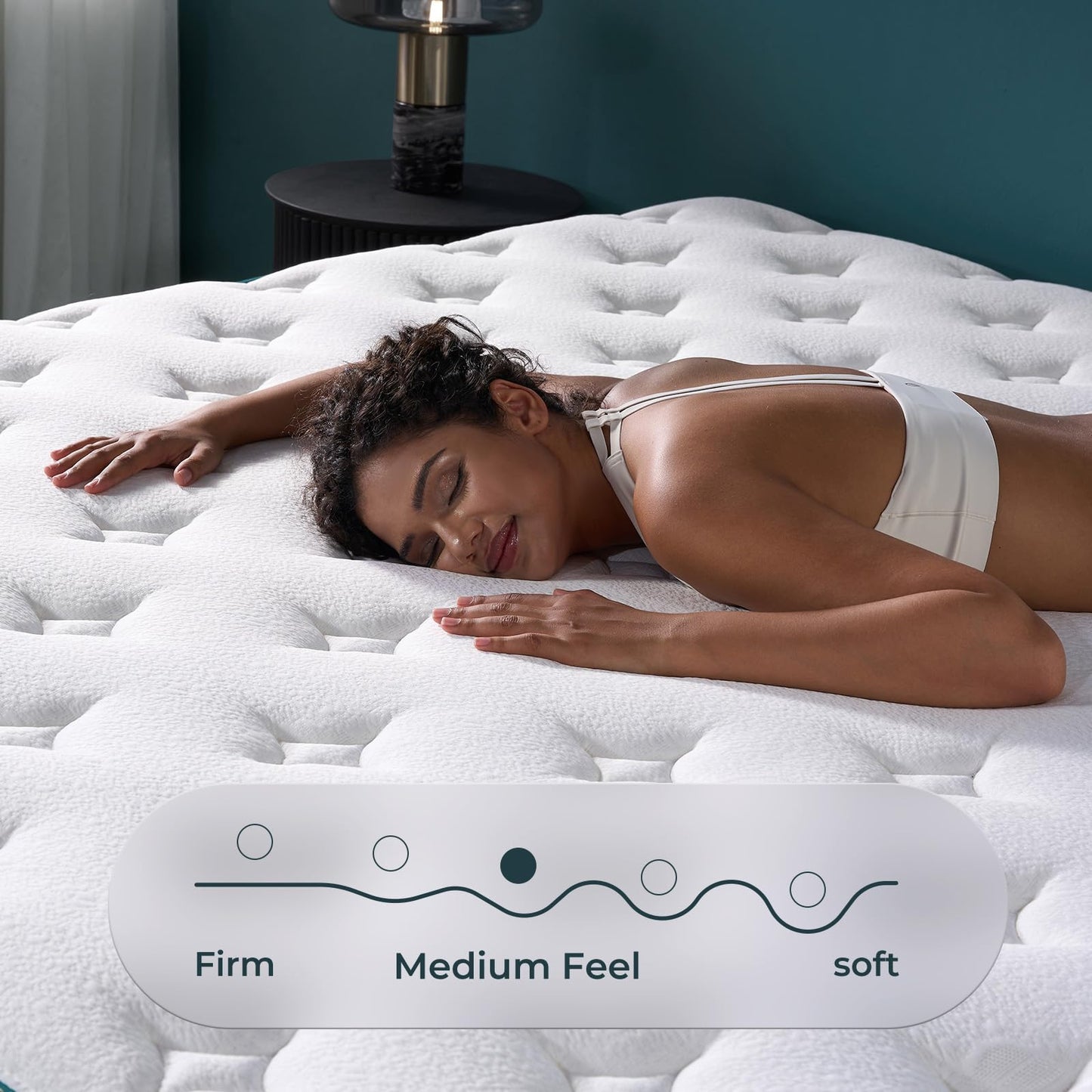 Queen Mattress, 14 Inch Hybrid Bed in a Box with Gel Memory Foam & Pocket Springs, Cooling Comfort & Medium Firm Support