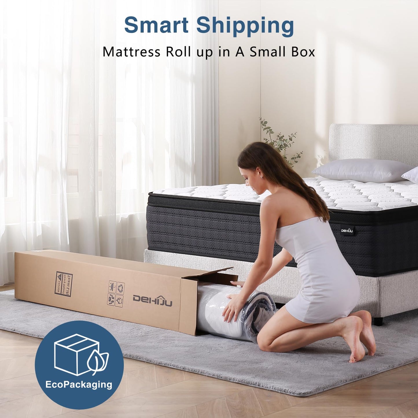 10 Inch Full Size Hybrid Memory Foam Mattress in a Box, Medium Firm Bed for Pressure Relief, CertiPUR-US Certified