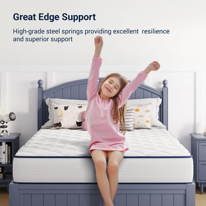 10 Inch Full Size Hybrid Mattress in a Box, Comfort Foam & Pocket Coils for Pressure Relief & Motion Isolation