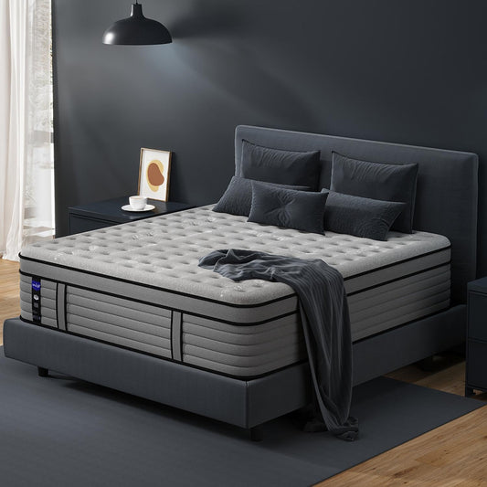 10 Inch Twin XL Charcoal Gel Memory Foam Mattress in a Box, Medium Bed, Cooling, CertiPUR-US Certified, Fiberglass-Free, Made in USA, 80" × 38"