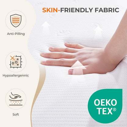 10 Inch Full Size Hybrid Mattress in a Box, Gel Memory Foam & Pocket Springs, Firm Bed with Pressure Relief, Cooling & Edge Support