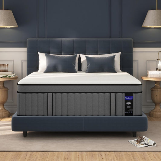 10 Inch Full Size Hybrid Mattress in a Box, Firm Bed with Gel Memory Foam & Pocket Springs, Breathable Cooling Fabric, Pressure & Back Pain Relief, Edge Support