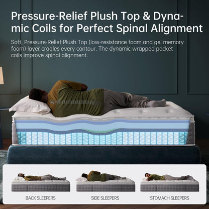 10-Inch Gel Memory Foam Mattress, Full Size, Comfort Foam for Back Pain Relief & Support, Cool Night Sleep, CertiPUR-US Certified, Mattress in a Box