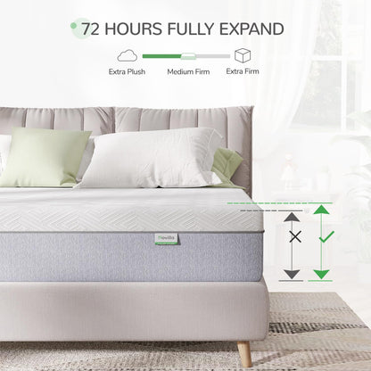 10 Inch Queen Memory Foam Mattress | Gel Foam for Cool Sleep & Pressure Relief | Medium Plush