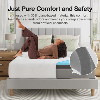 10 Inch Queen Size Gel Memory Foam Mattress in a Box, Cooling Bed for Pressure Relief & Comfort Sleep, CertiPUR-US Certified