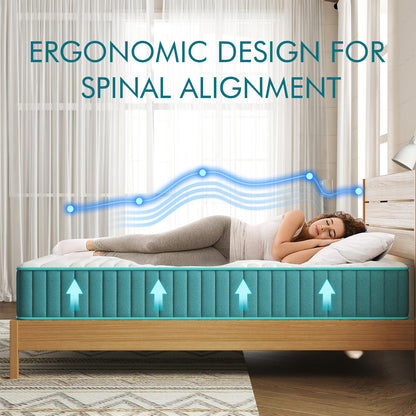 14 Inch Queen Hybrid Mattress | Firm Gel Memory Foam with Pocket Springs | CertiPUR-US Certified