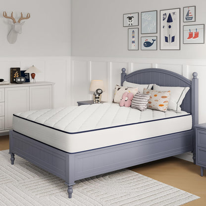 10 Inch Full Size Hybrid Mattress in a Box, Comfort Foam & Pocket Coils for Pressure Relief & Motion Isolation