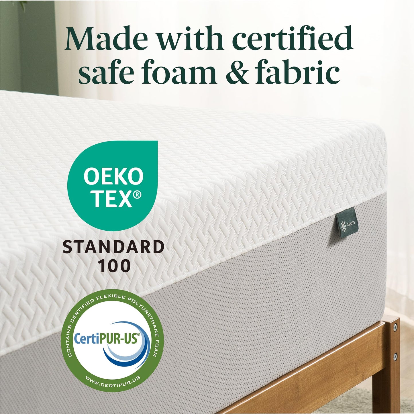 10-Inch Green Tea Cooling Memory Foam Mattress, Full Size, Medium Firm, Fiberglass Free, Certified Safe Foams, Mattress