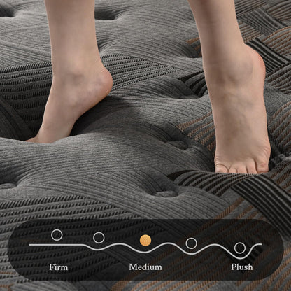 10 Inch Queen Hybrid Mattress | Memory Foam with Pocket Springs | Gel Foam for Back Support | Fiberglass Free, 100 Night Trial