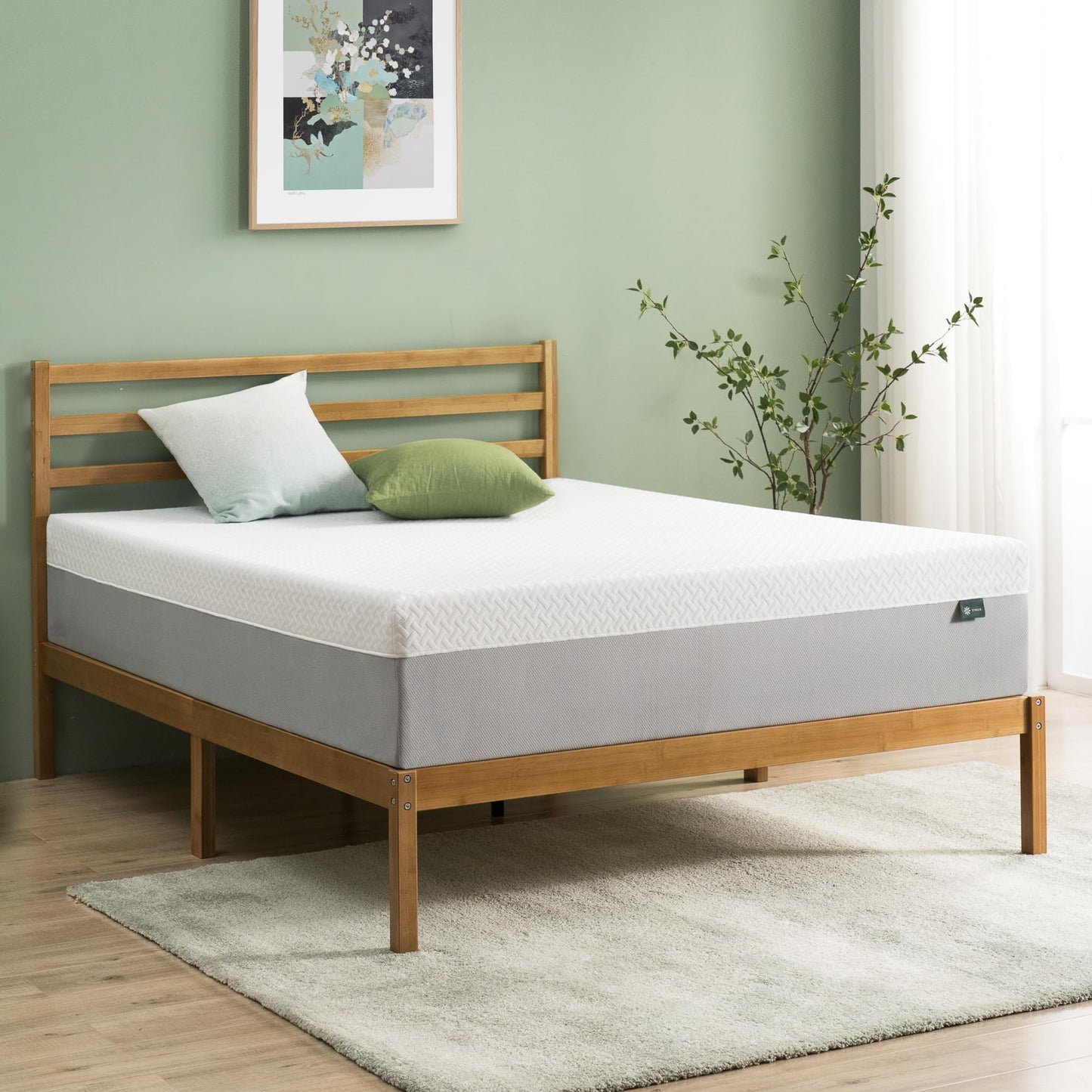 10-Inch Green Tea Cooling Memory Foam Mattress, Full Size, Medium Firm, Fiberglass Free, Certified Safe Foams, Mattress
