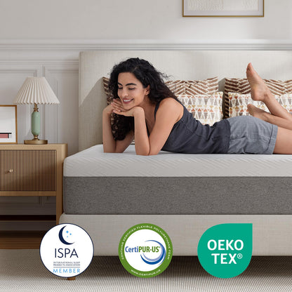10-Inch Gel Memory Foam Mattress, King Size, Comfort Foam for Pressure Relief & Support, Cool Night Sleep, CertiPUR-US Certified, Mattress in a Box