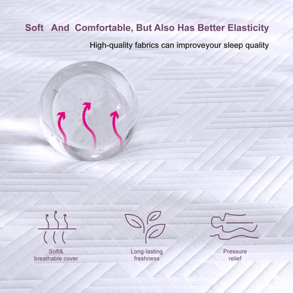 Twin Mattress, 10 Inch Gel Memory Foam Bed in a Box, Medium Firm for Cool Sleep, Pressure Relief & CertiPUR-US Certified