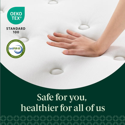 10 Inch King Size Hybrid Mattress in a Box, Medium Plush Bed with Comfort Support & Motion Isolation, Fiberglass-Free, Certified Safe Foams & Fabric