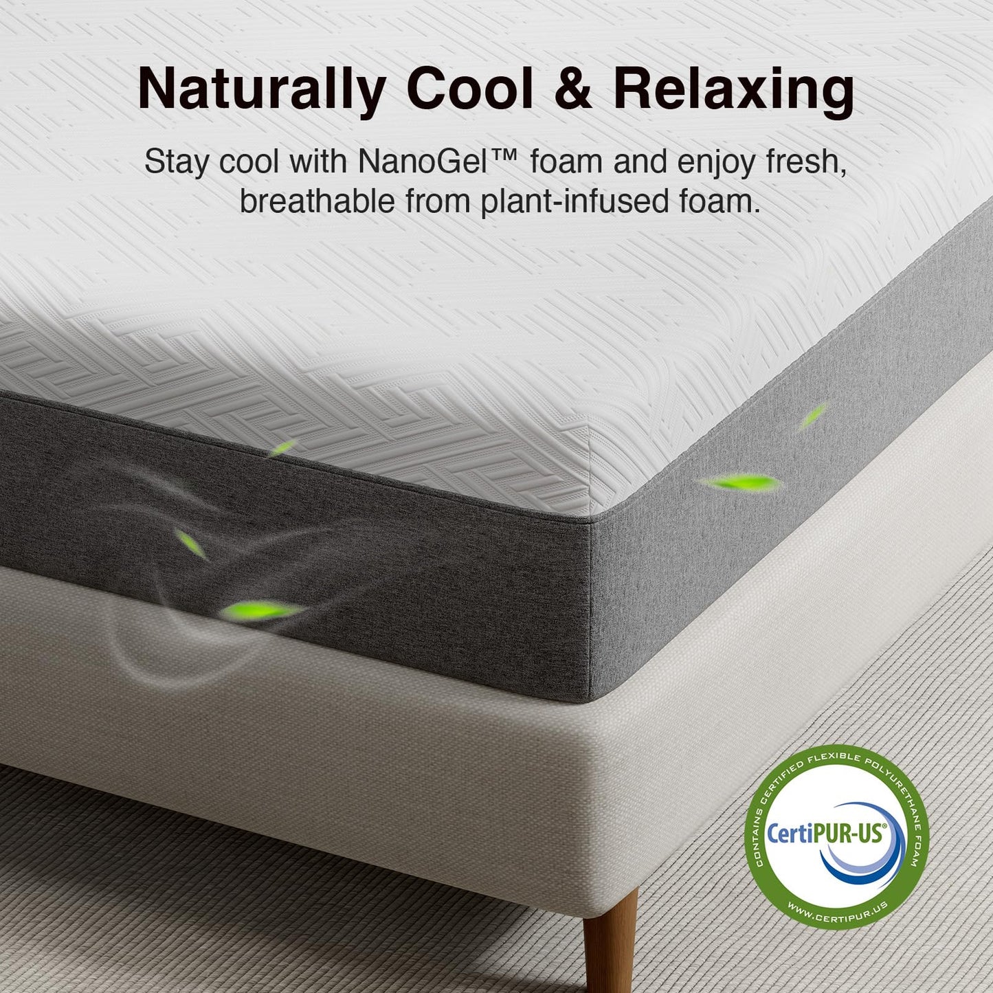 10-Inch Gel Memory Foam Mattress, King Size, Comfort Foam for Pressure Relief & Support, Cool Night Sleep, CertiPUR-US Certified, Mattress in a Box