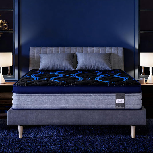 Twin Mattress, 12 Inch Medium Firm Hybrid Bed in a Box, Memory Foam with Zoned Pocket Coils, Motion Isolation & Edge Support