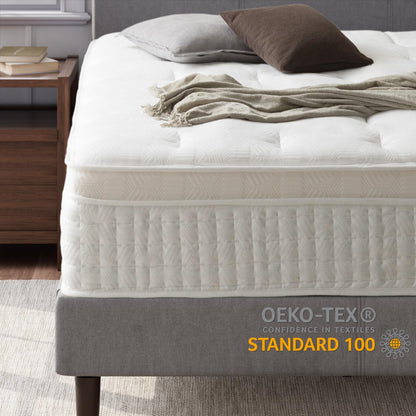 Queen Mattress, 12 Inch Euro Top Hybrid Bed in a Box with Pocket Springs, Pressure Relief & Motion Isolation