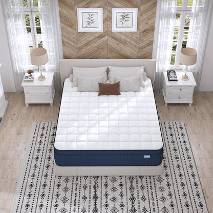 12 Inch California King Hybrid Mattress in a Box, Gel Memory Foam & Pocket Spring for Comfort, Pressure Relief, Edge Support