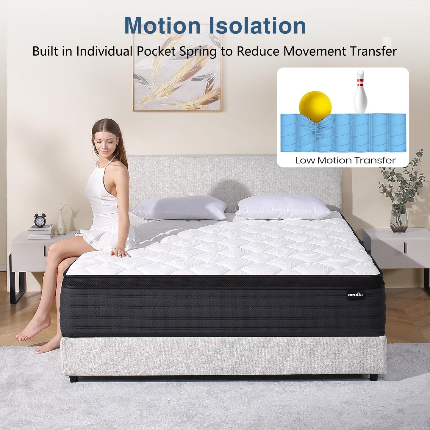 10 Inch Full Size Hybrid Memory Foam Mattress in a Box, Medium Firm Bed for Pressure Relief, CertiPUR-US Certified