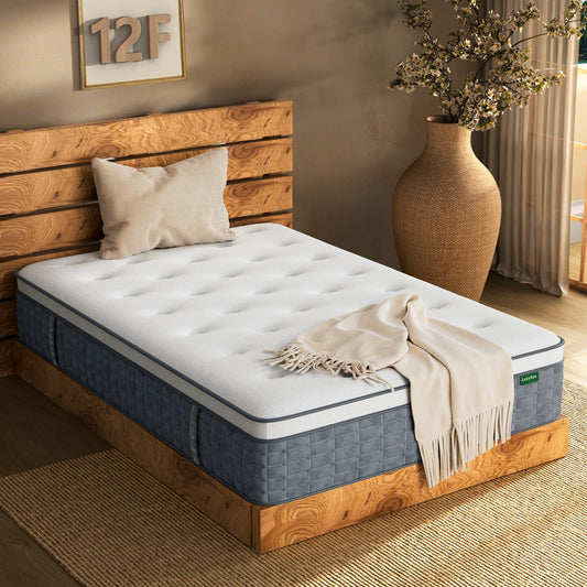 12 Inch Full Size Hybrid Memory Foam Mattress in a Box, Pocket Springs for Motion Isolation & Silent Sleep, Medium Firm Bed with Pressure Relief