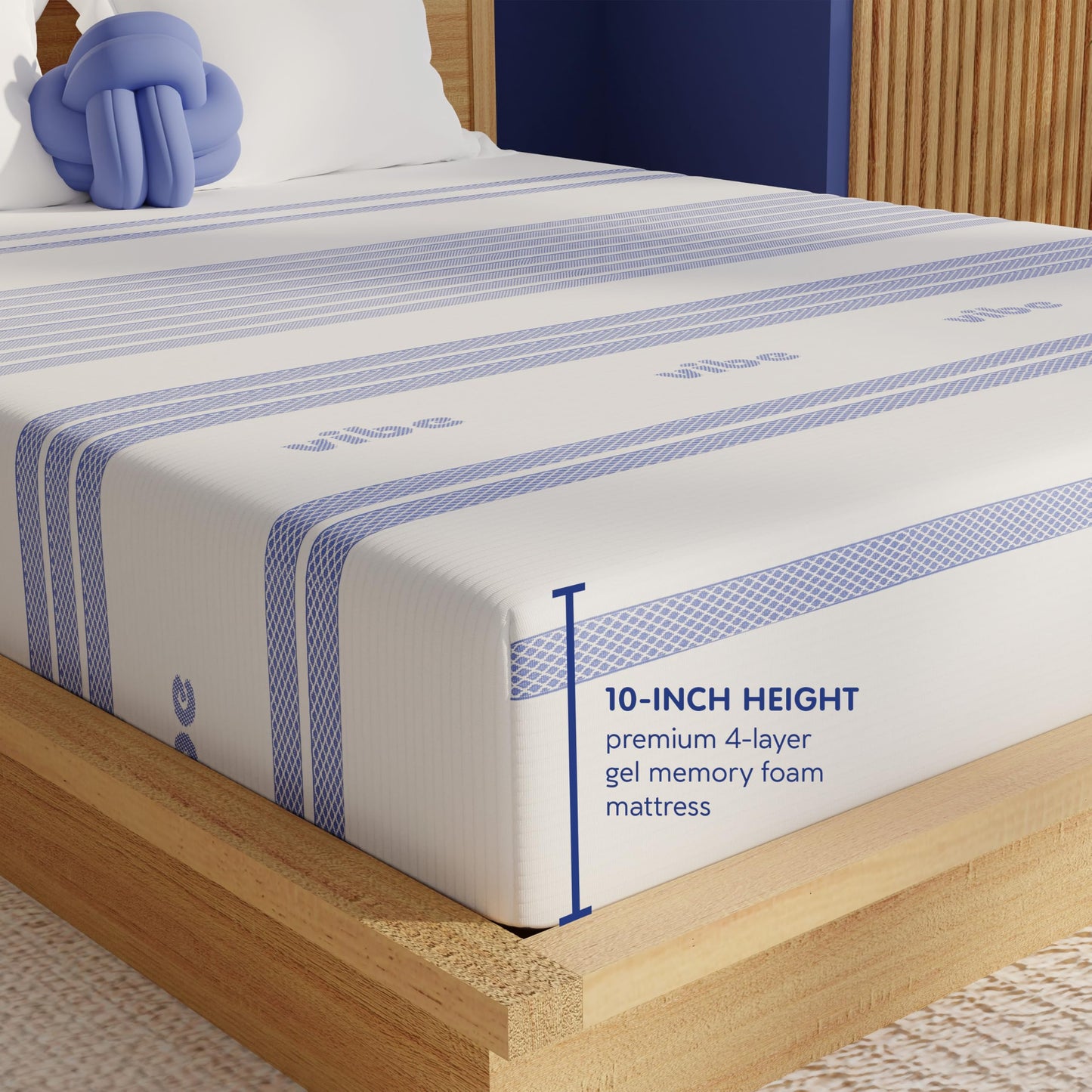 10 Inch King Memory Foam Mattress | Gel Bed in a Box | Fiberglass Free | CertiPUR-US Certified | White