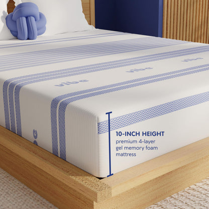 10 Inch King Memory Foam Mattress | Gel Bed in a Box | Fiberglass Free | CertiPUR-US Certified | White