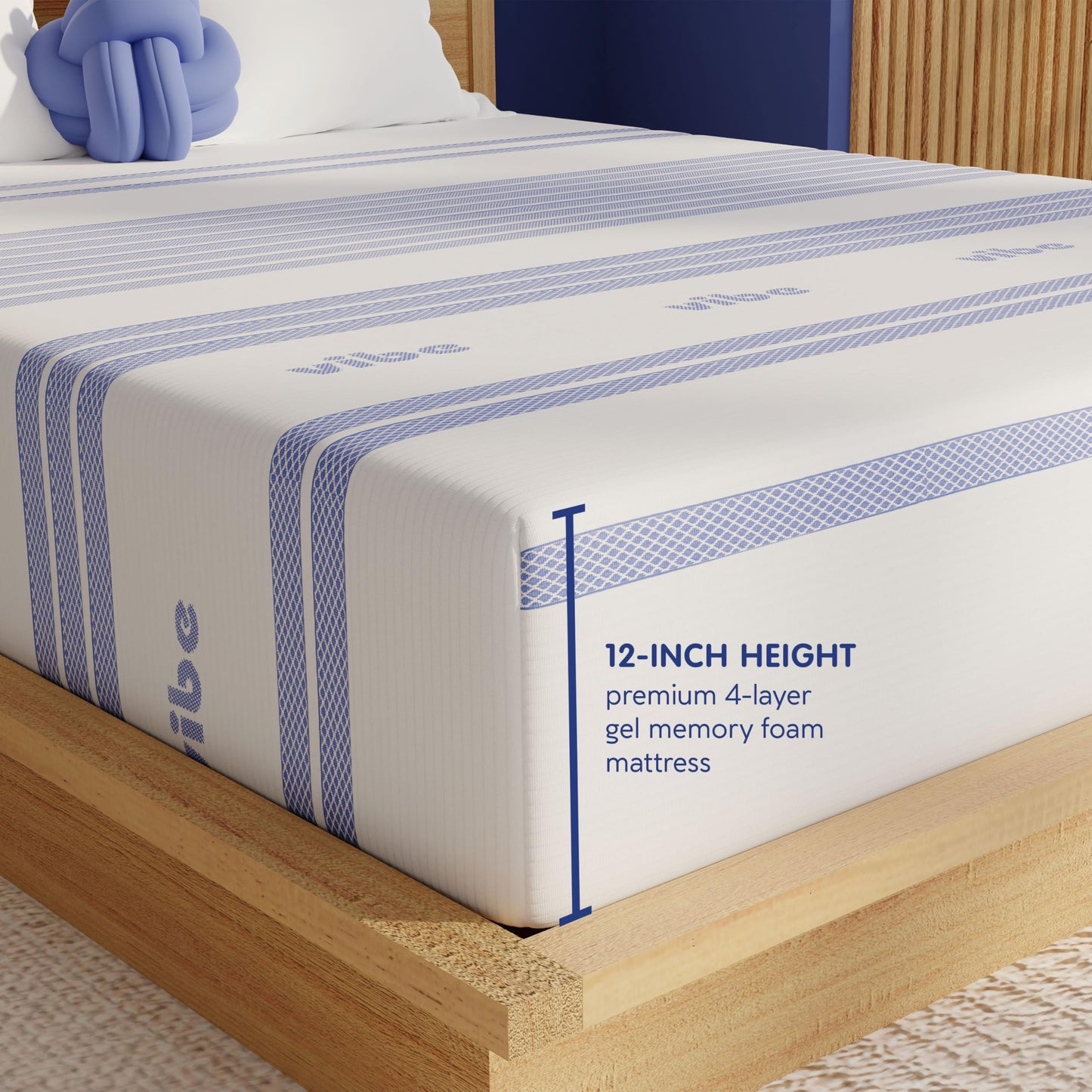 12 Inch King Memory Foam Mattress | Gel Bed in a Box | CertiPUR-US Certified | White